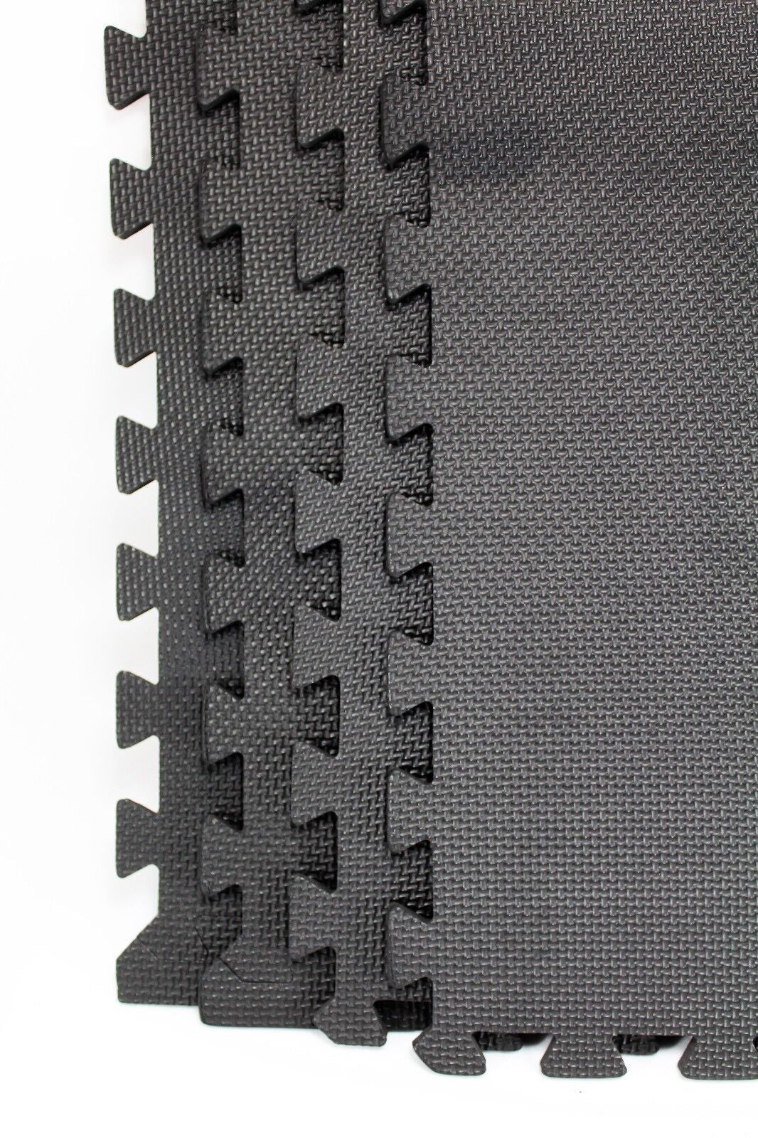 Black Interlocking Mat Yoga Exercise Gym Fitness Gymnastics Soft Foam Floor Mats