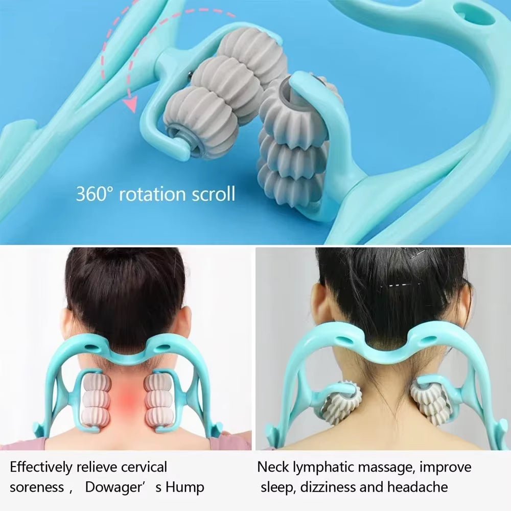 Neck Massager, Trigger Point Roller Massager for Pain Relief Deep Tissue Handheld Shoulder Massager Tools Massage Point Back Arm