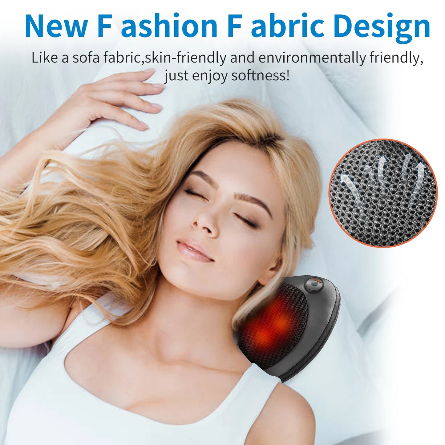 Relaxation Massage Pillow Vibrator Electric Neck Shoulder Back Heating Kneading Infrared Therapy Head Massage Pillow