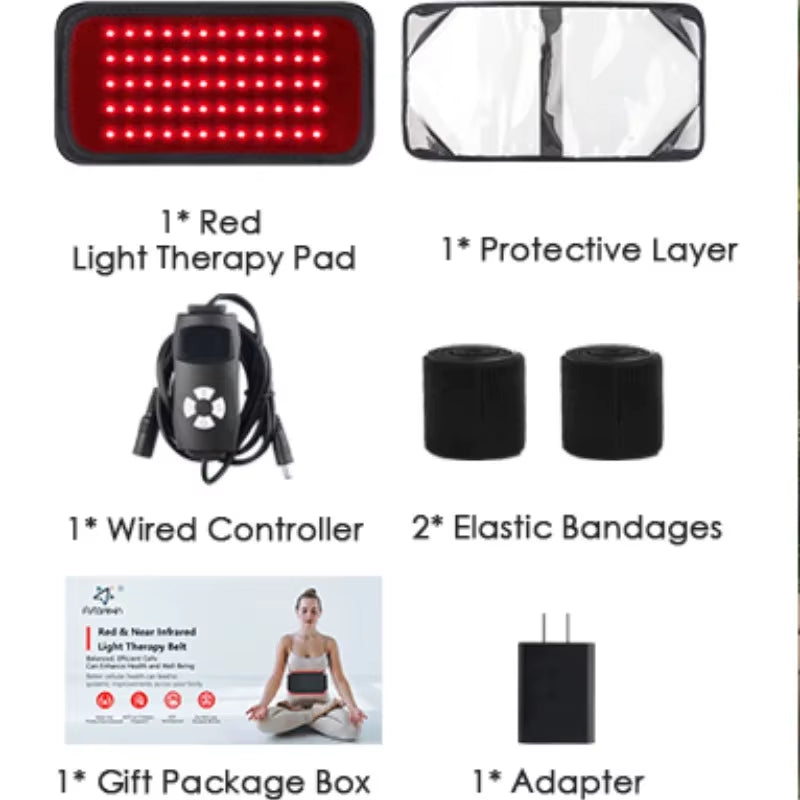 Infrared Light LED Healthcare Belt Waist Red Light Heating Massage Belt Pad Lumbar Back Waist Massager for Muscle Body Relief